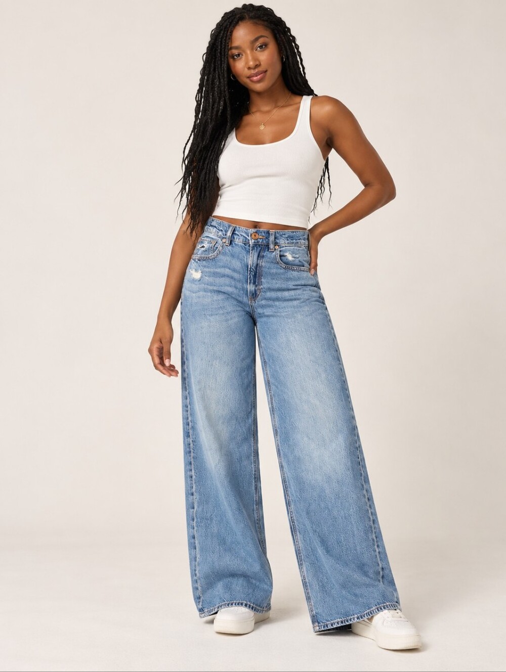 ❤️ AMERICAN EAGLE HIGH RISE WIDE LEG SKATER JEANS, 6 (28)